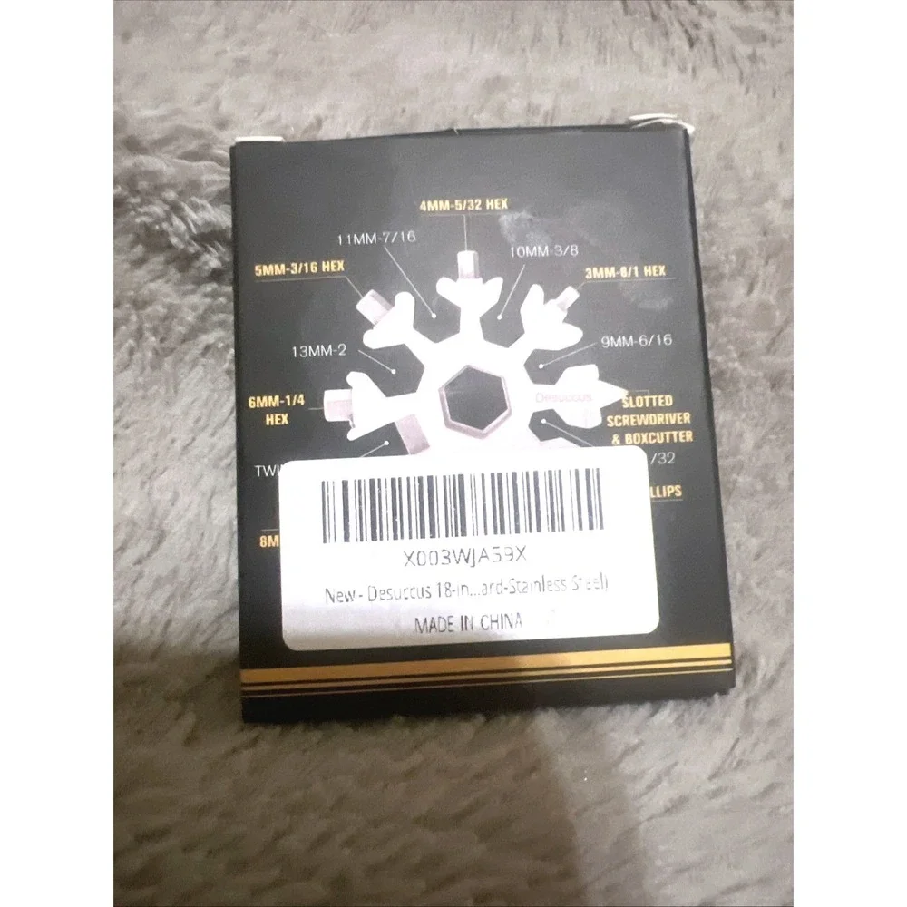 Desuccus 18-in-1 Portable Snowflake Multi‎ Tool Stainless Steel W/Keychain